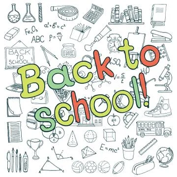 School icons set Stock Illustration
