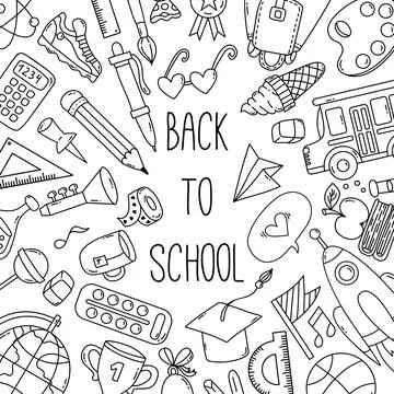 School icons set Stock Illustration