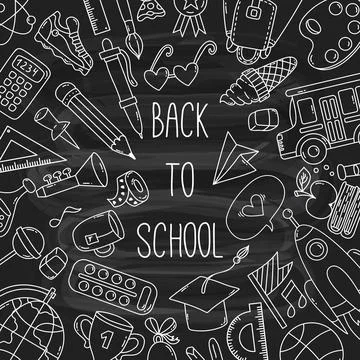 School icons set Stock Illustration