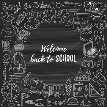 School icons set Stock Illustration