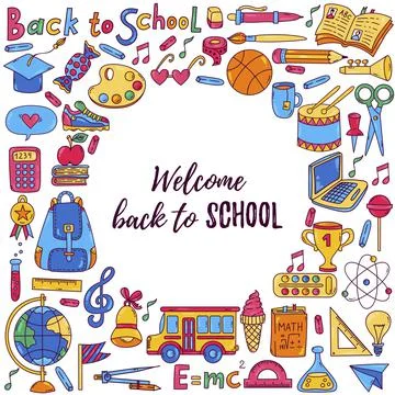 School icons set Stock Illustration