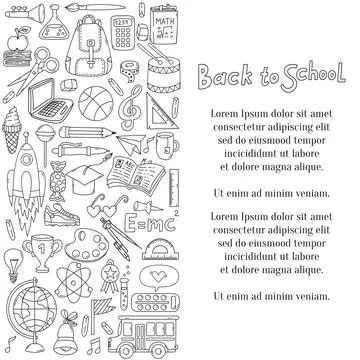 School icons set Stock Illustration