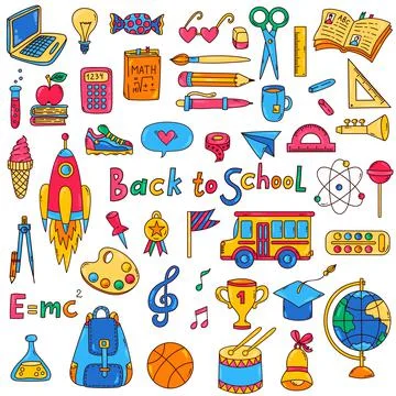 School icons set Stock Illustration