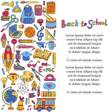 School icons set Stock Illustration