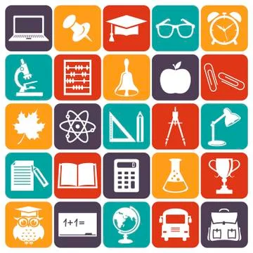 School icons. Vector set. Stockillustratie