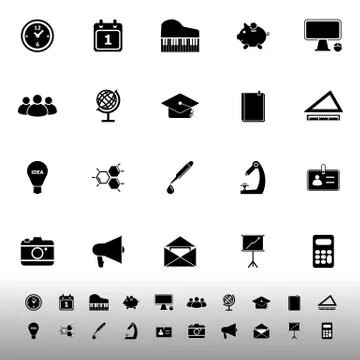 School icons on white background Stock Illustration