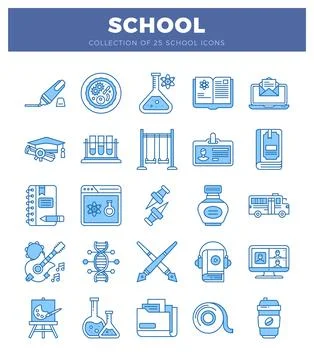 School icons on a white background. Vector illustration of education. scien.. イラスト素材