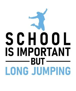 School is important but long jumping is importanter Stock Illustration