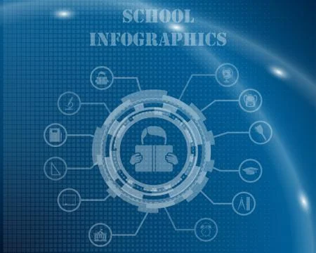 School Infographic Template イラスト素材