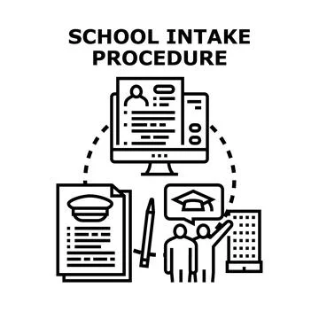 School intake procedure for prospective students Stock Illustration