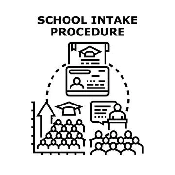 School intake procedure for student enrollment and education Stock Illustration