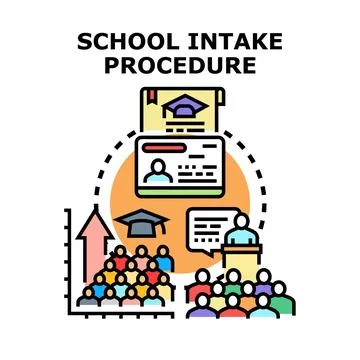 School intake procedure for student enrollment and education Stock Illustration