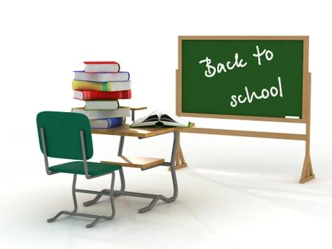 School interior. Back to school. 3D image. Stock Illustration
