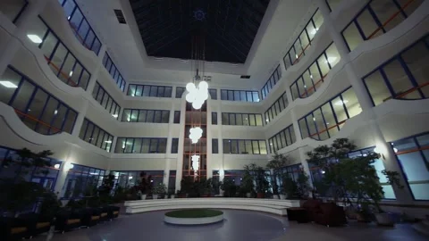 School interior with many plants Stock Footage 276370849