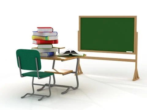 School interior. The training concept. 3D image. Stock Illustration