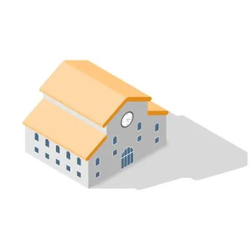 School isometric icon Stock Illustration