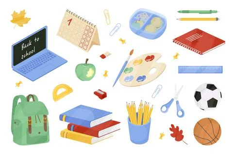 School Items 스톡 일러스트