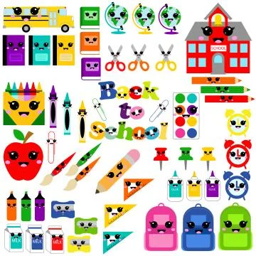 School kawaii Illustrazione stock