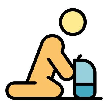 School kid abuse icon vector flat Stock Illustration