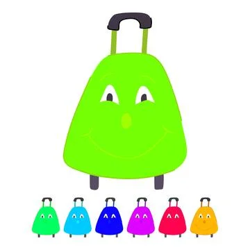 School kid luggage vector cartoon graphic Stock Illustration