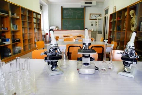 School laboratory of science Foto stock