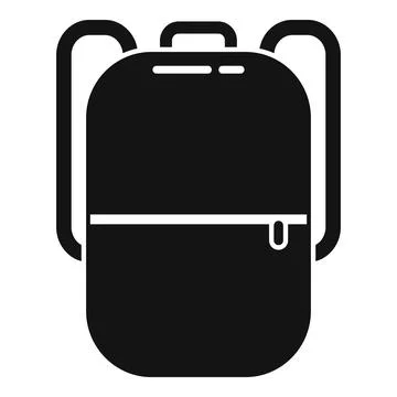 School laptop backpack icon simple vector. Bag case Stock Illustration