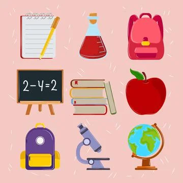 School learn icons Stock Illustration