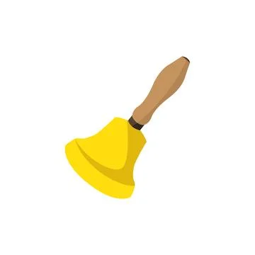School Lesson Bell Flat Icon Stock Illustration