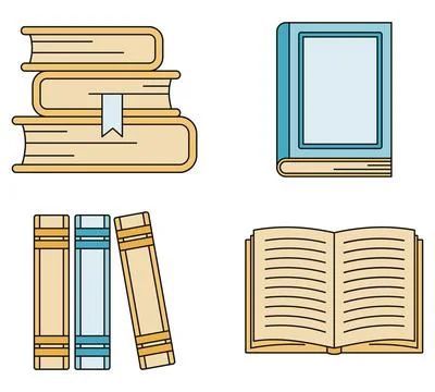 School library books icon set vector color イラスト素材