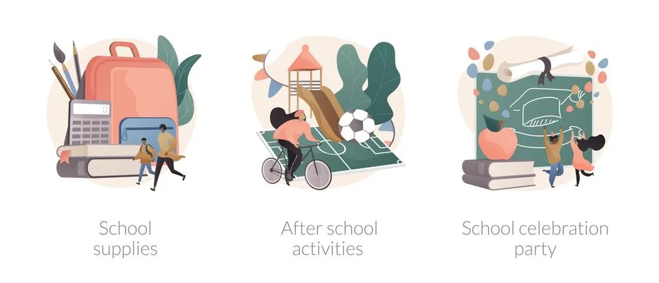 School life abstract concept vector illustrations. Illustrazione stock