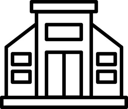 School Line Icon Design Stock Illustration
