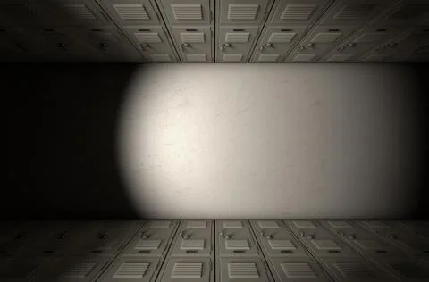 School Locker Corridor Stock Illustration