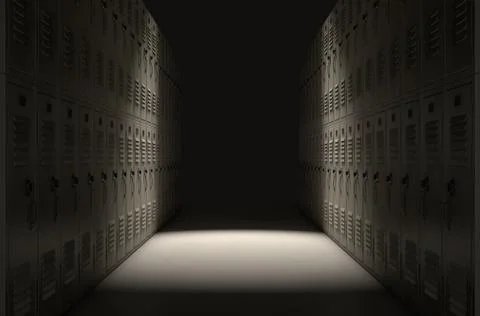 School Locker Corridor Stock Illustration