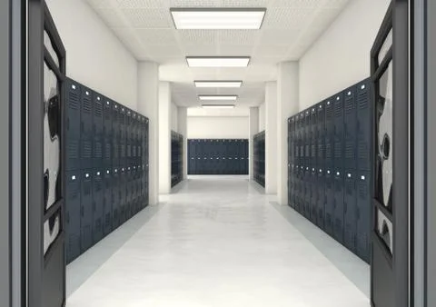 School Locker Corridor Illustrazione stock