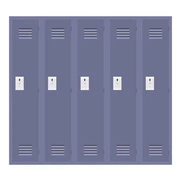 School Locker Flat Illustration. Clean Icon Design Element on Isolated Whit.. Illustrazione stock