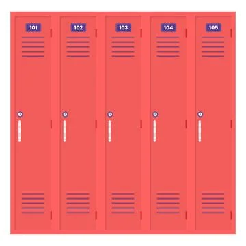 School Locker Flat Illustration. Clean Icon Design Element on Isolated Whit.. イラスト素材