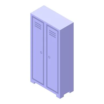 School locker icon isometric vector. Door room 스톡 일러스트