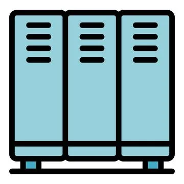 School locker icon vector flat 库存插图