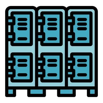 School locker icon vector flat Stock Illustration