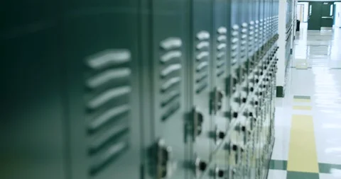School Locker Slow Motion Rack Focus Close Up 스톡 동영상 96440898