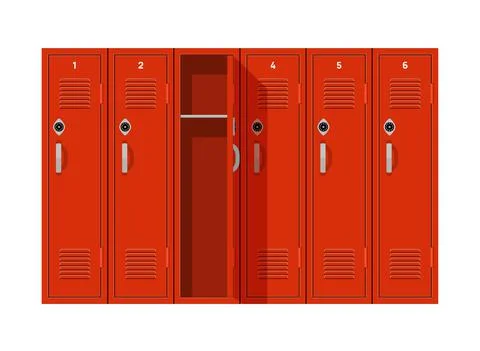 School locker vector door highschool metal gymnasium. Gym lockers box background Illustrazione stock