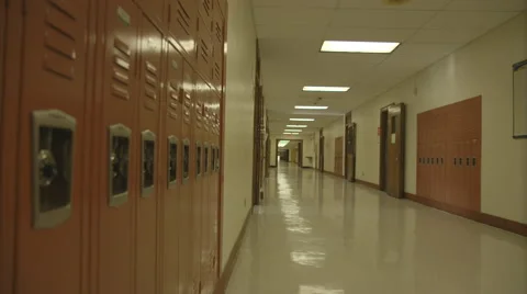 School Lockers Dolly Stock Footage 55681598