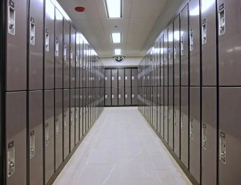 School lockers Stock Photos