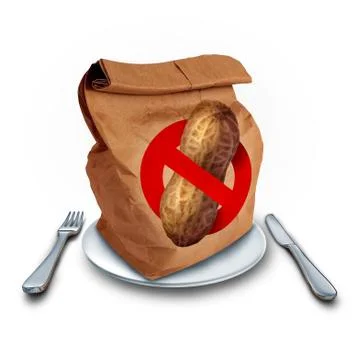School Lunch Allergy Stock Illustration