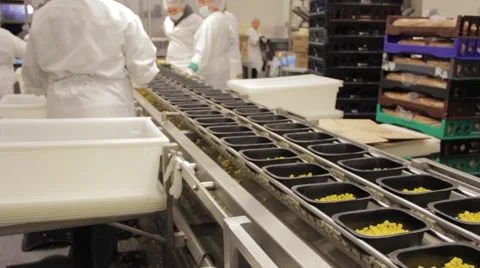 School lunch assembly line with containers 動画素材 41612298