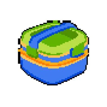 School lunch box pixel art vector illustration Stock Illustration
