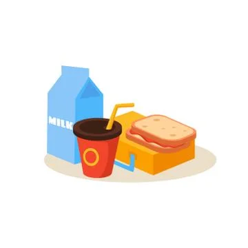 School Lunch. Education Design Vector Illustration Stock Illustration