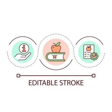 School lunch program for canteen loop concept icon Illustrazione stock