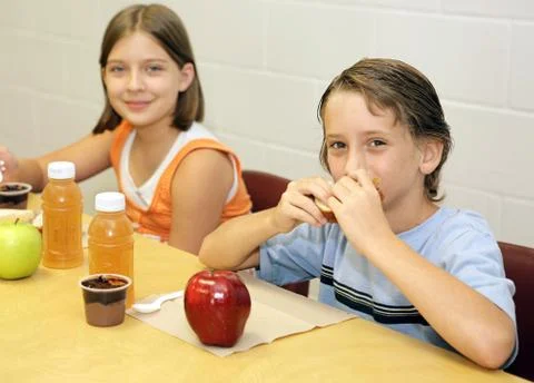 School Lunch - Together Stock Photos