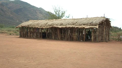 School made of Sticks Stock Footage 24148107